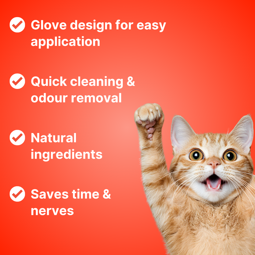 Disposable Pet Grooming Gloves with Cleaning Wipes for Cats & Dogs