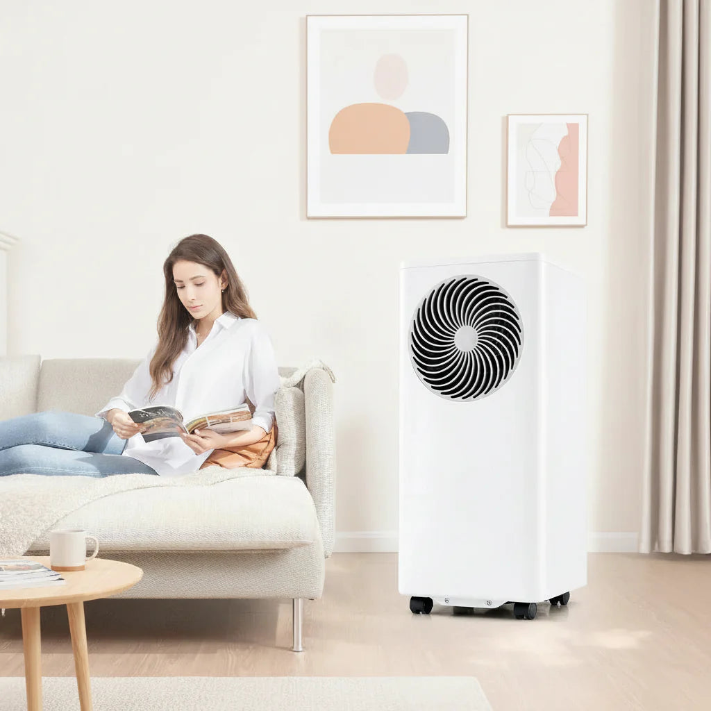 Energy-Efficient Portable Air Conditioner in White with Sleep Mode