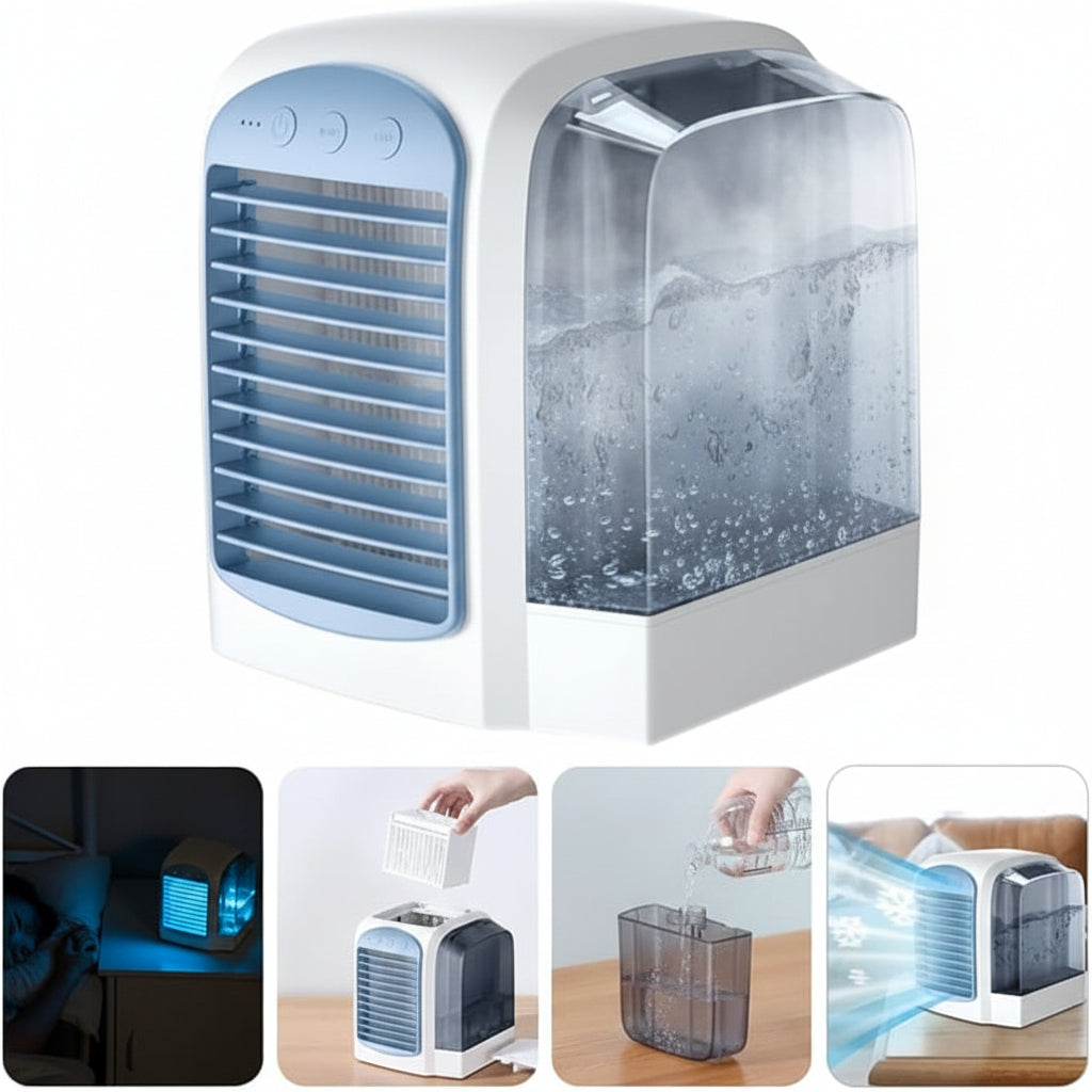 Compact Portable Mini Oscillating Air Cooler Fan