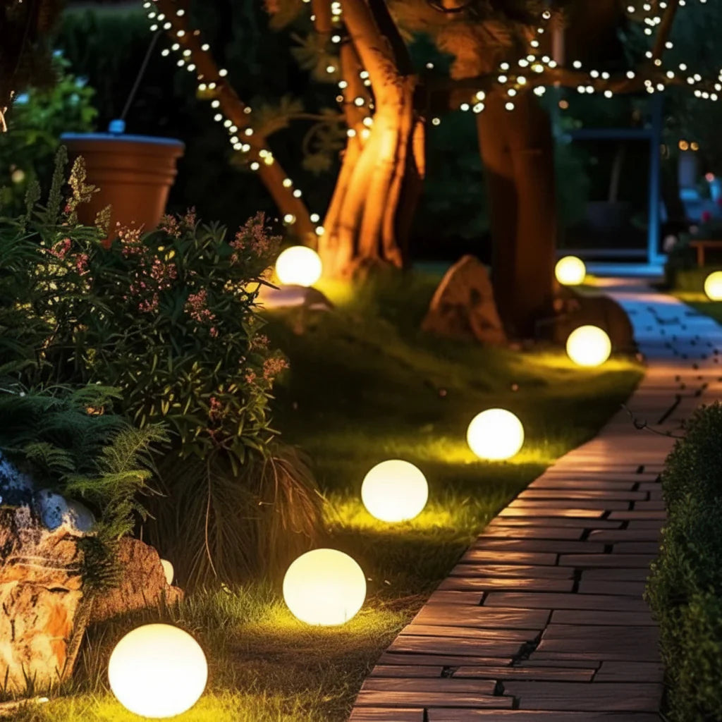 Garden LED Sphere Outdoor Light - Ball-Shaped Pathway & Yard Lamp