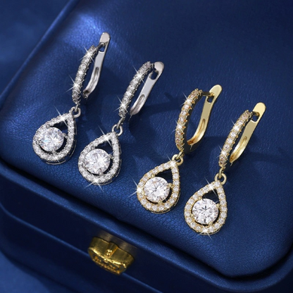 Dangle & Hoop Teardrop Zircon Earrings – A Charming Mother's Day Gift