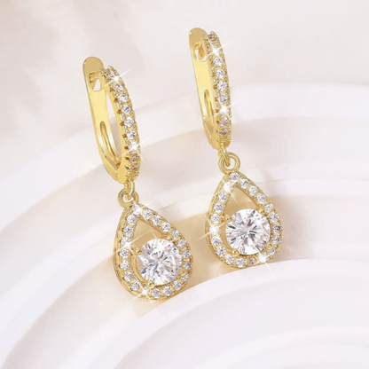Dangle & Hoop Teardrop Zircon Earrings – A Charming Mother's Day Gift