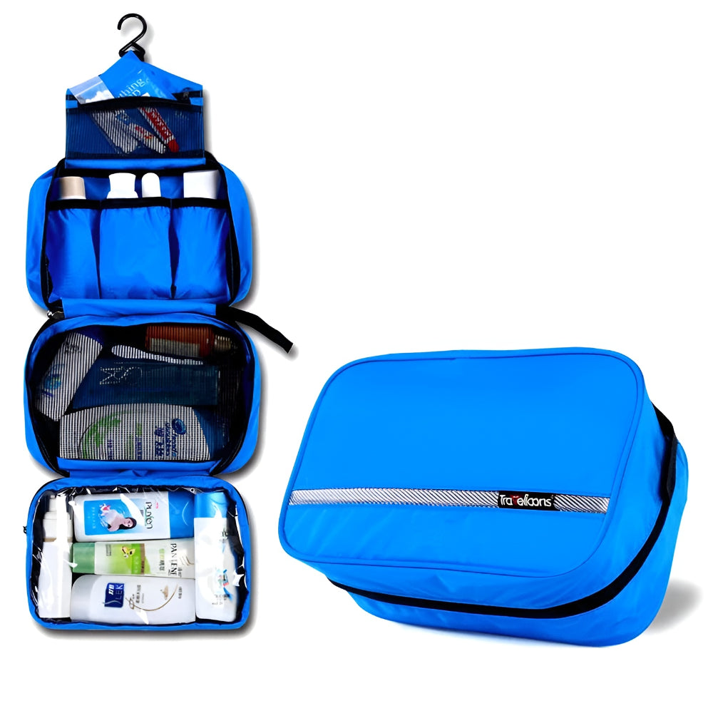 Hanging Toiletry Bag for Travel – Cosmetic Case with Zip