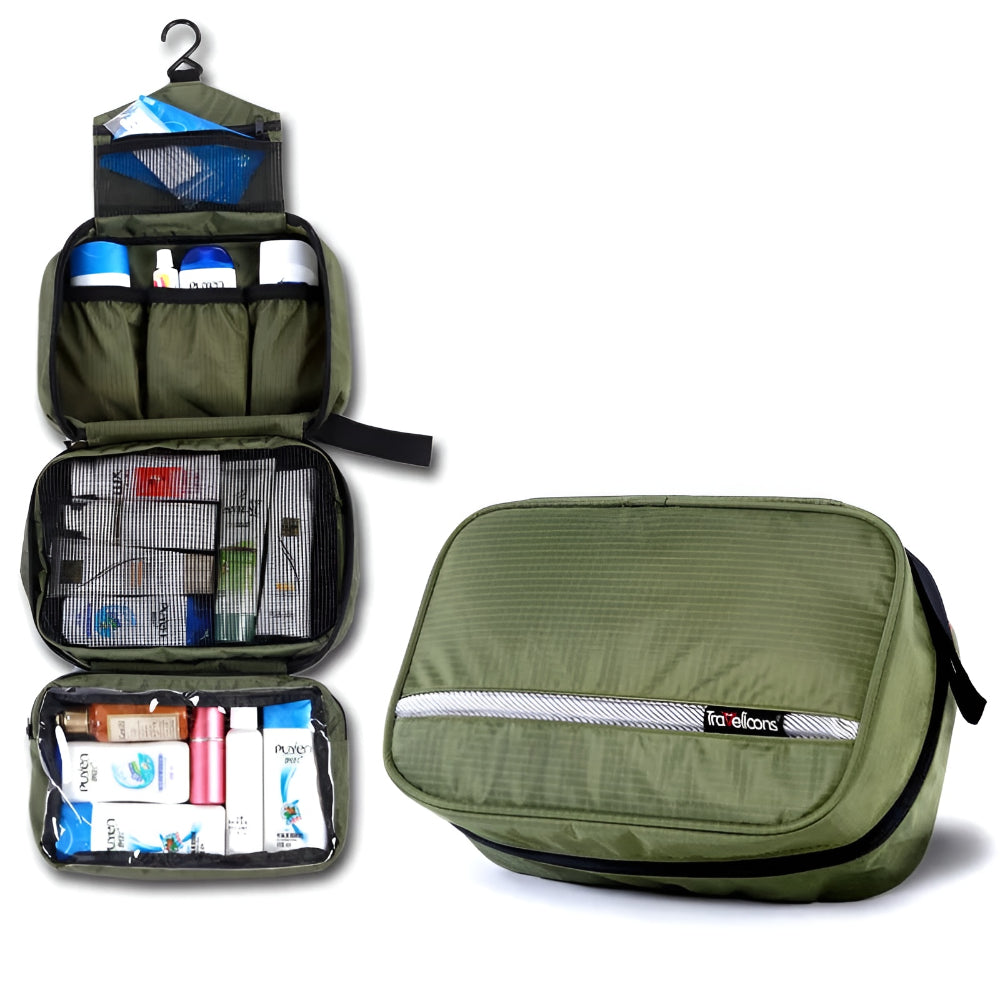 Hanging Toiletry Bag for Travel – Cosmetic Case with Zip