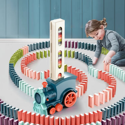 Domino Kids Train Toy: Automatic Building Set with Sound and Lights