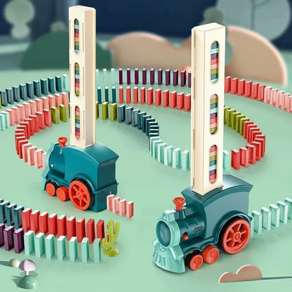Domino Kids Train Toy: Automatic Building Set with Sound and Lights