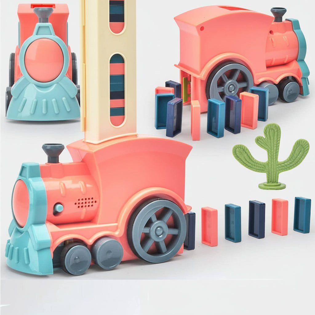 Domino Kids Train Toy: Automatic Building Set with Sound and Lights