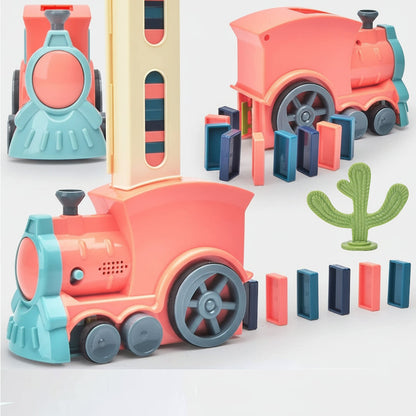 Domino Kids Train Toy: Automatic Building Set with Sound and Lights