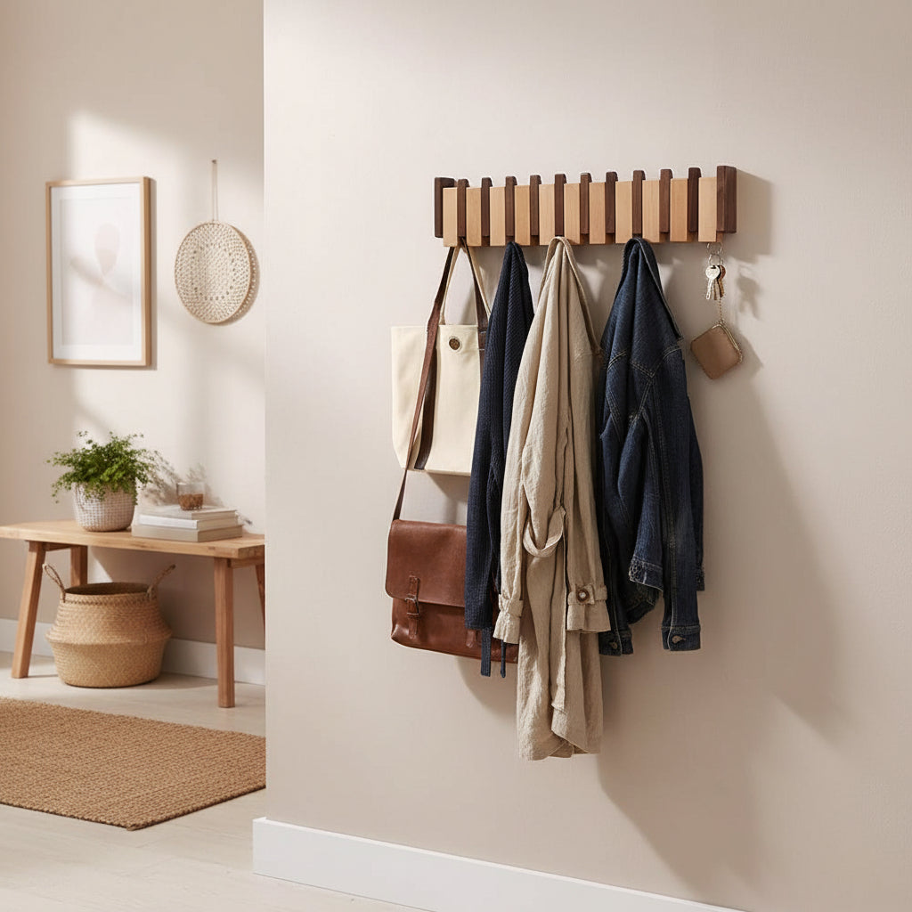 Decorative Wooden Wall Hook Rack