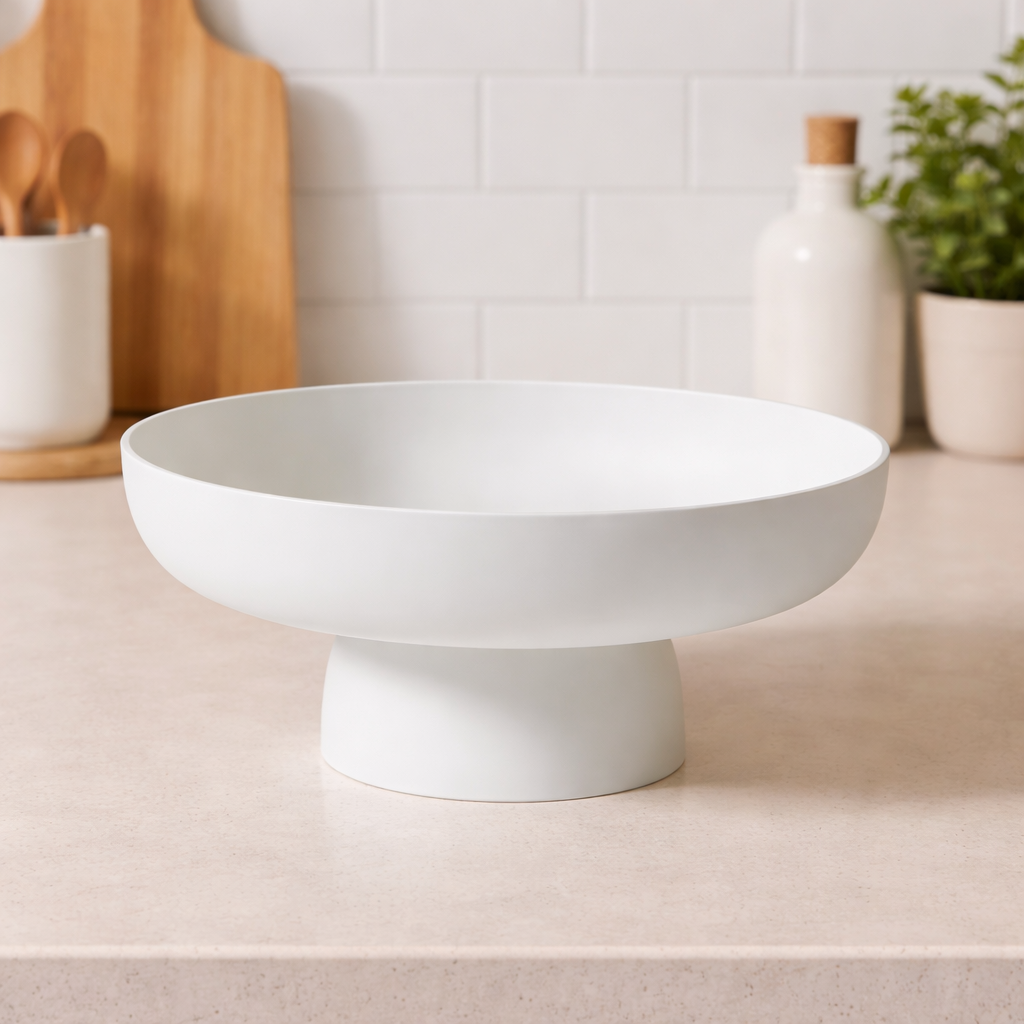 Elegant Ceramic Fruit Bowl - Decorative Kitchen Countertop Storage