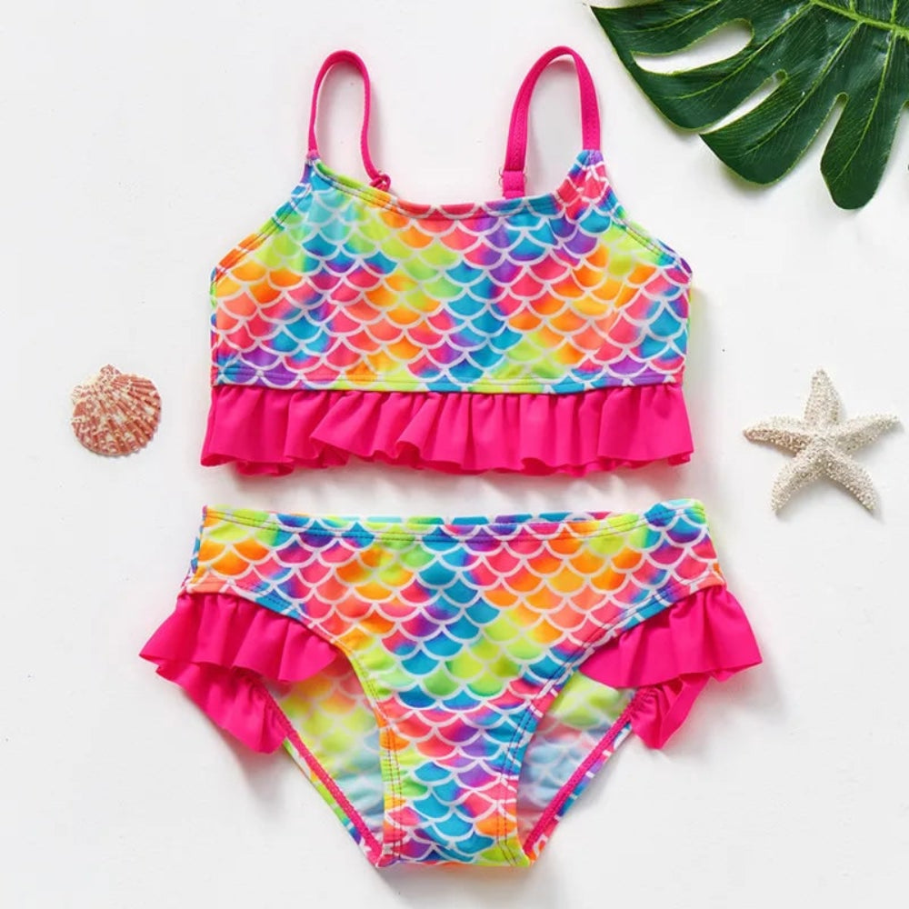 Floral Ruffle Bikini Set – Women's Swimsuit & Kids