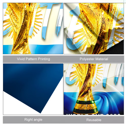 Argentina World Cup Flag Banner Fan Cape for Soccer Fans