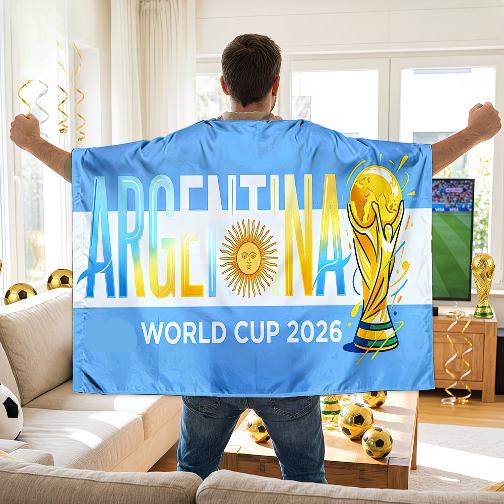 Argentina World Cup Flag Banner - Perfect Soccer Fan Decor for Game Day
