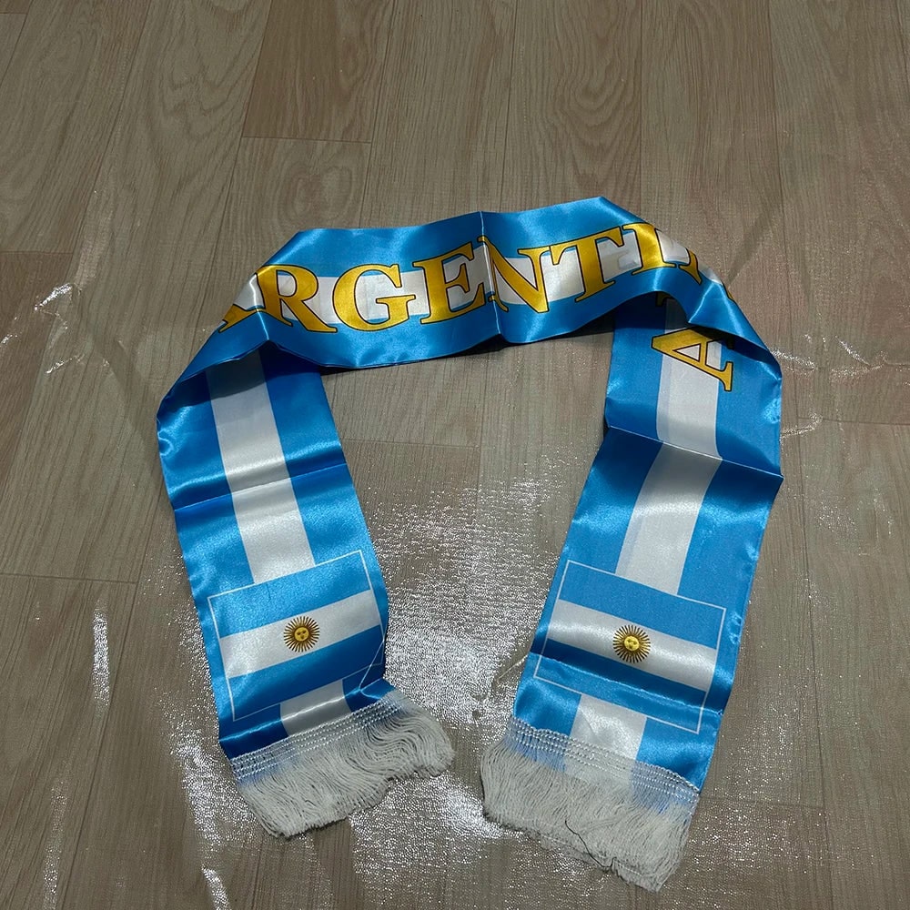 Argentina World Cup Flag Soccer Scarf - Double-Sided Reversible Sports Scarf