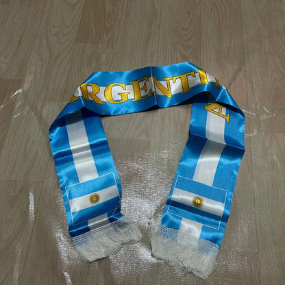 Argentina World Cup Flag Soccer Scarf - Double-Sided Reversible Sports Scarf