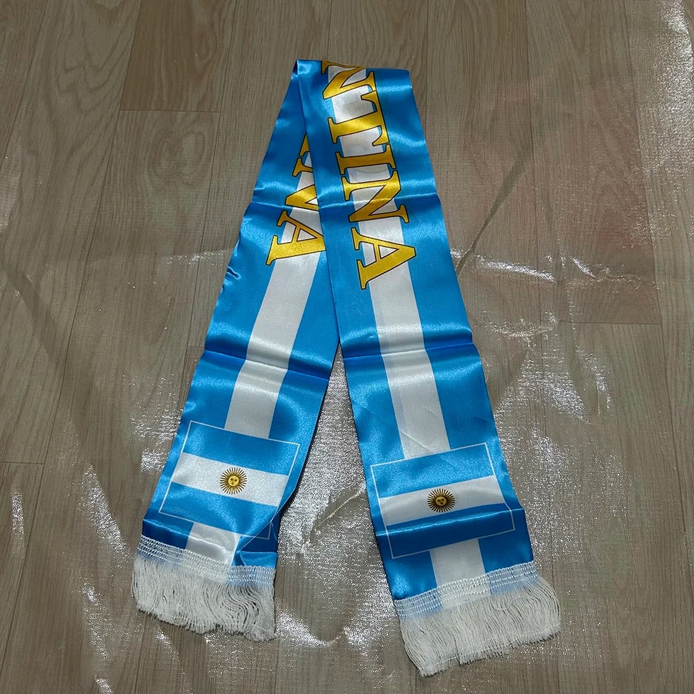 Argentina World Cup Flag Soccer Scarf - Double-Sided Reversible Sports Scarf
