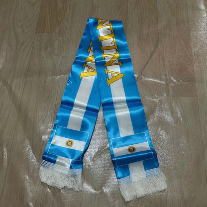 Argentina World Cup Flag Soccer Scarf - Double-Sided Reversible Sports Scarf