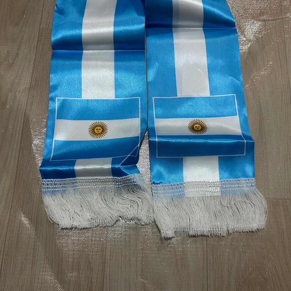 Argentina World Cup Flag Soccer Scarf - Double-Sided Reversible Sports Scarf