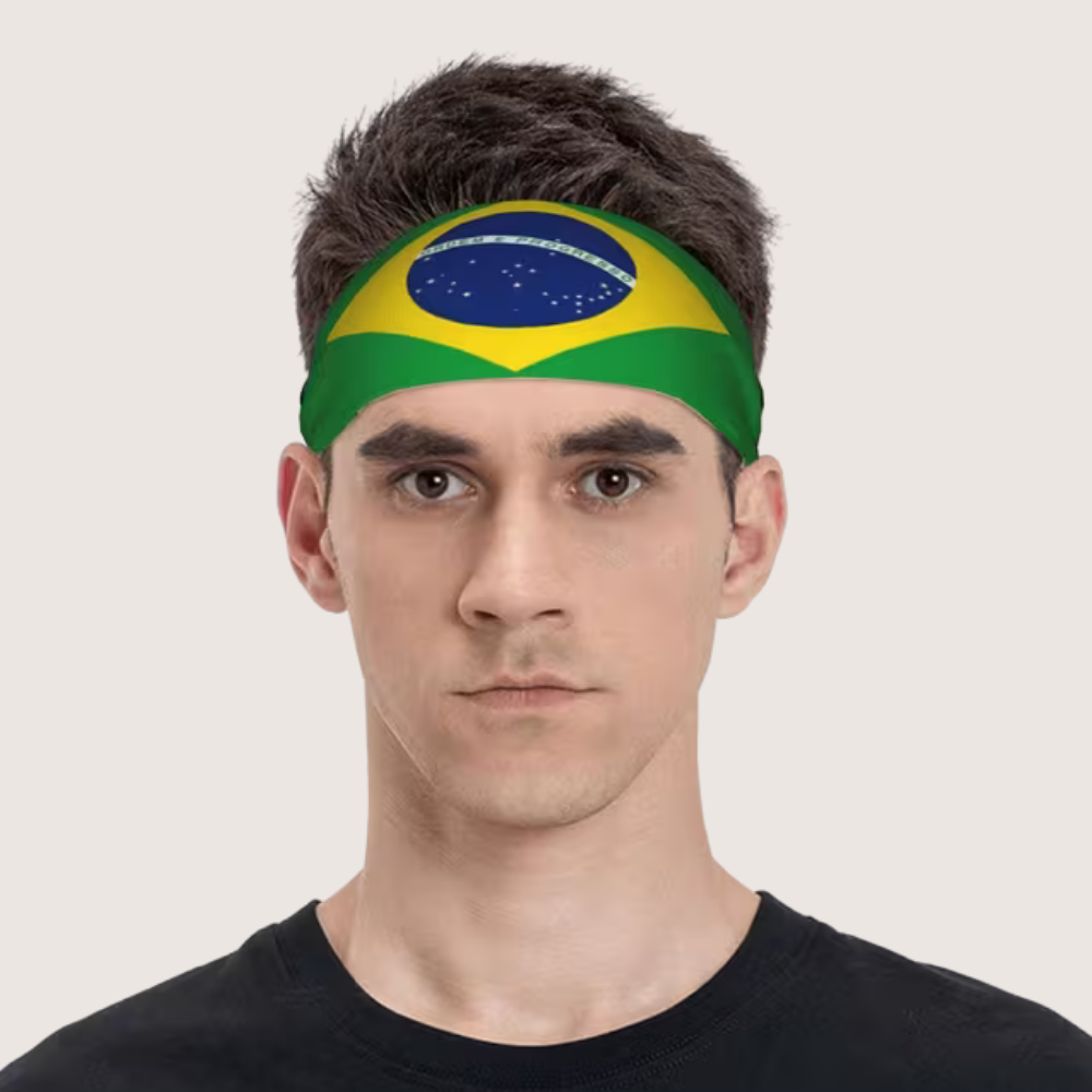 Brazil World Cup Flag Headband - Premium Soccer Sweatband for Fans