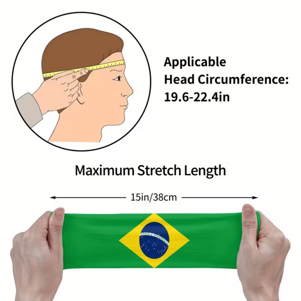 Brazil World Cup Flag Headband - Premium Soccer Sweatband for Fans