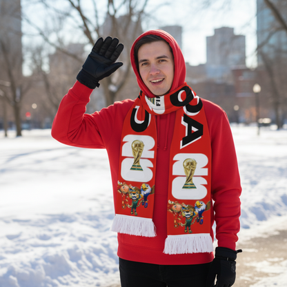 Canada Flag World Cup Fan Scarf - Hand-Washable Sports Gear for Soccer Fans