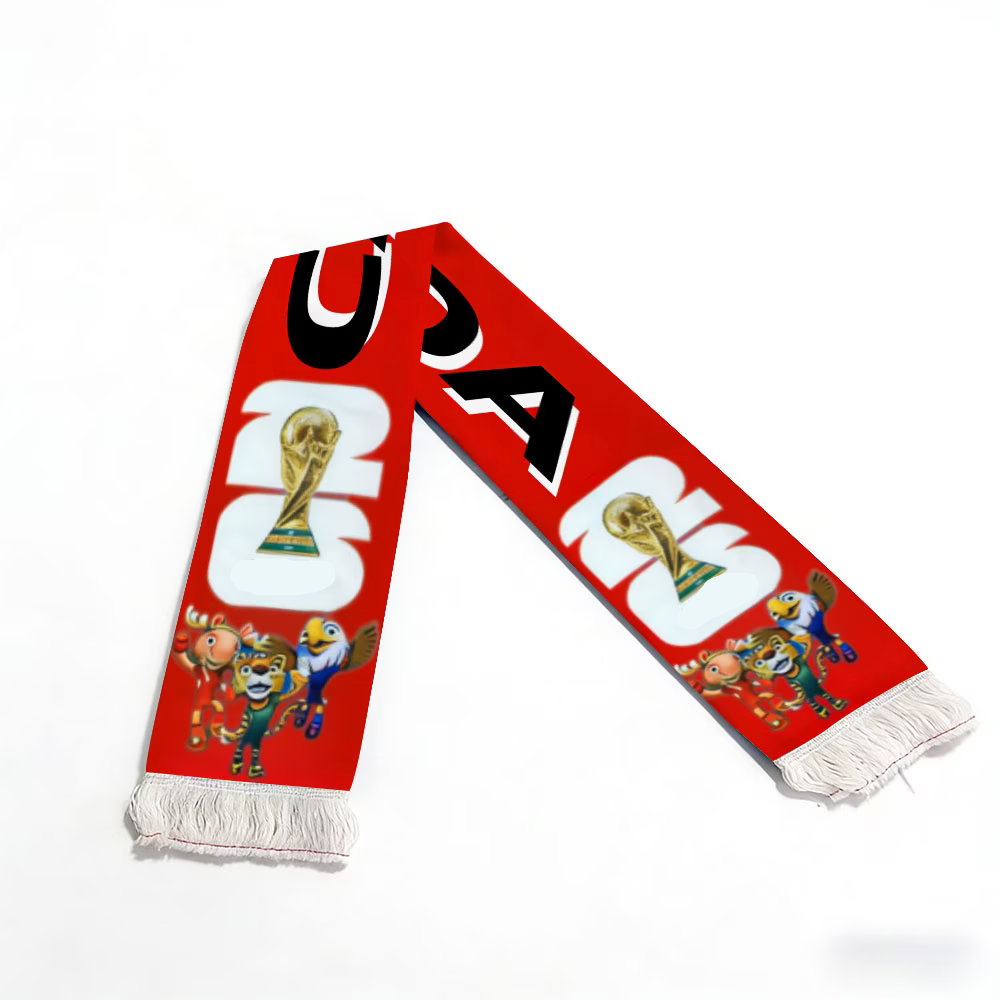 Canada Flag World Cup Fan Scarf - Hand-Washable Sports Gear for Soccer Fans