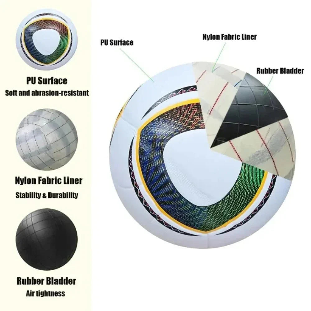 Durable Size 5 PU Soccer Ball for Outdoor Training and Match Play